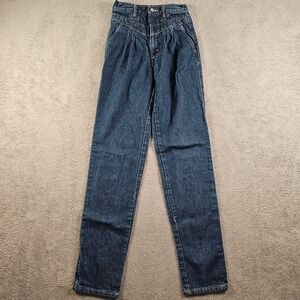 Vintage Stoney River‎ High Waisted Pleated Western Jeans Dark Wash USA Made 7/8